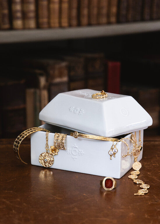 Wonderful white porcelain jewelry box