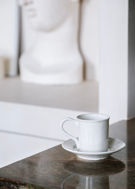 Litron Single Coffee Mug in White Porcelain