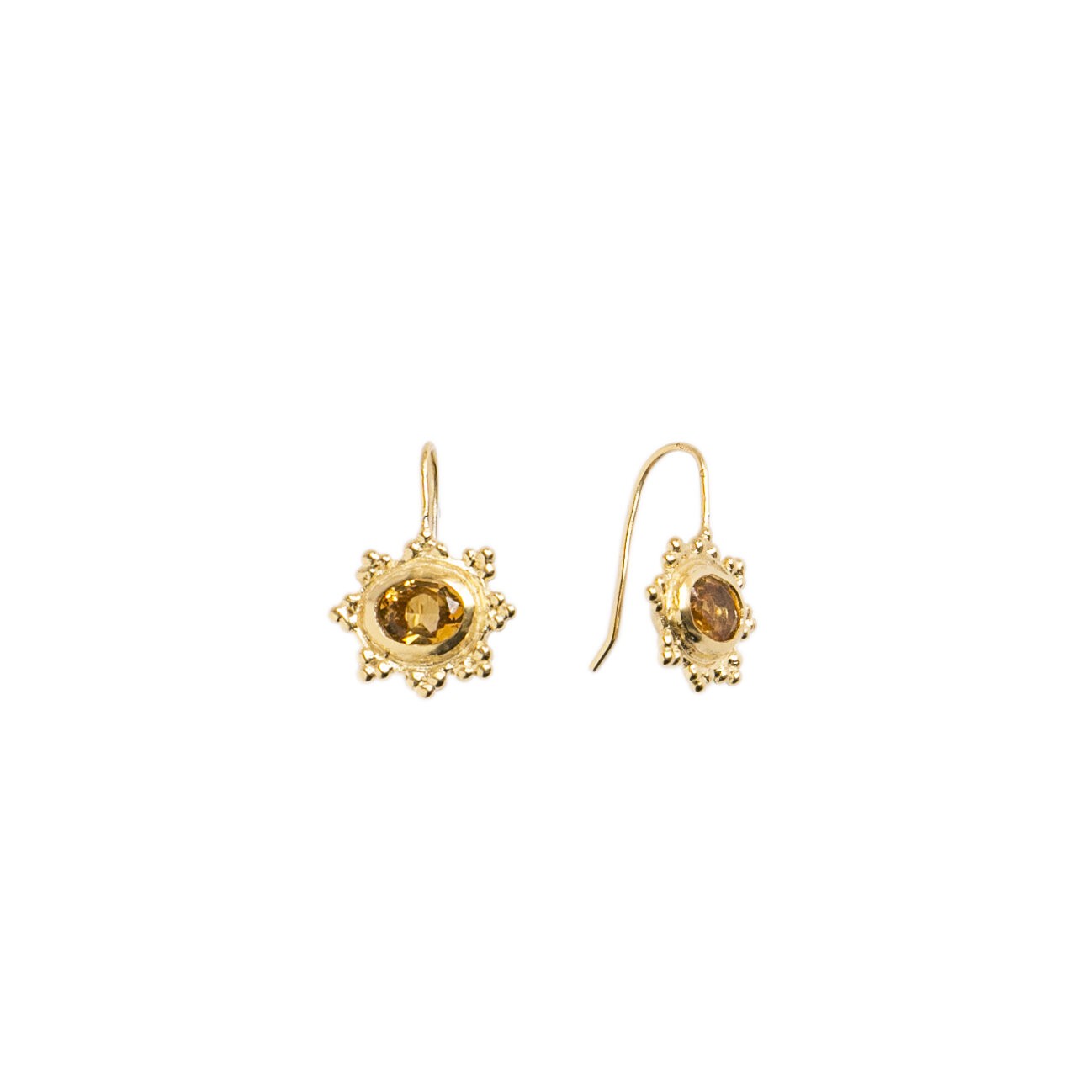 Hélios Silver-gilt and citrine earrings