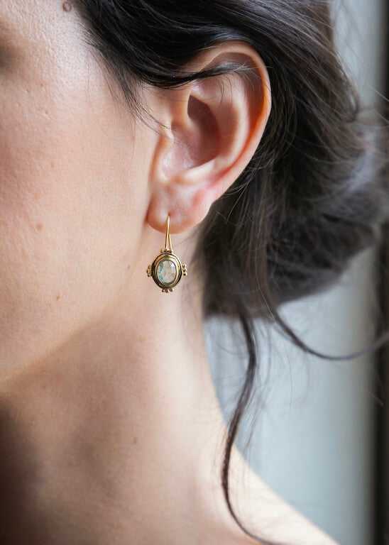 Agathe in silver-gilt and green kyanite earrings