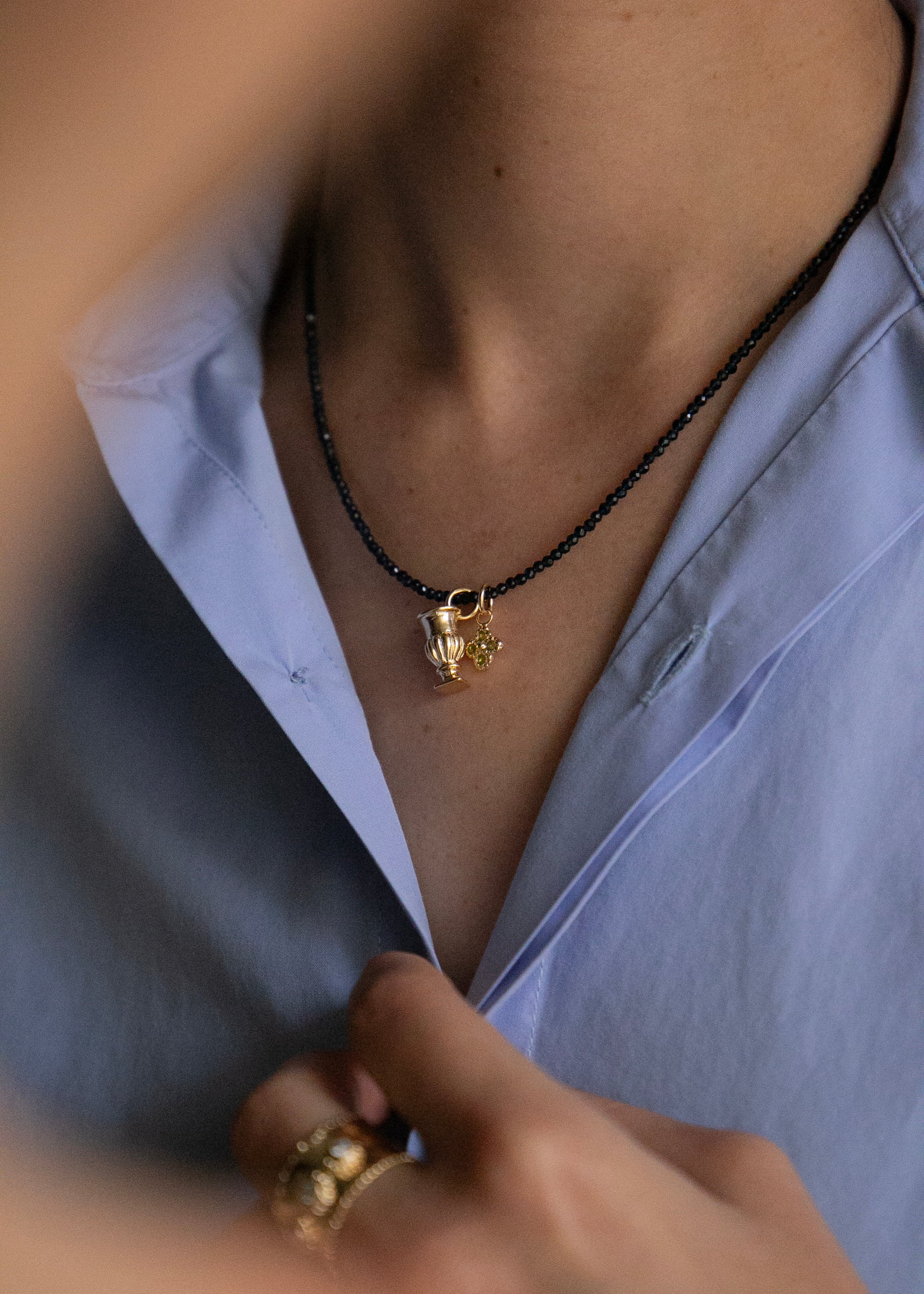 Collier en vermeil et perles saphir Talia