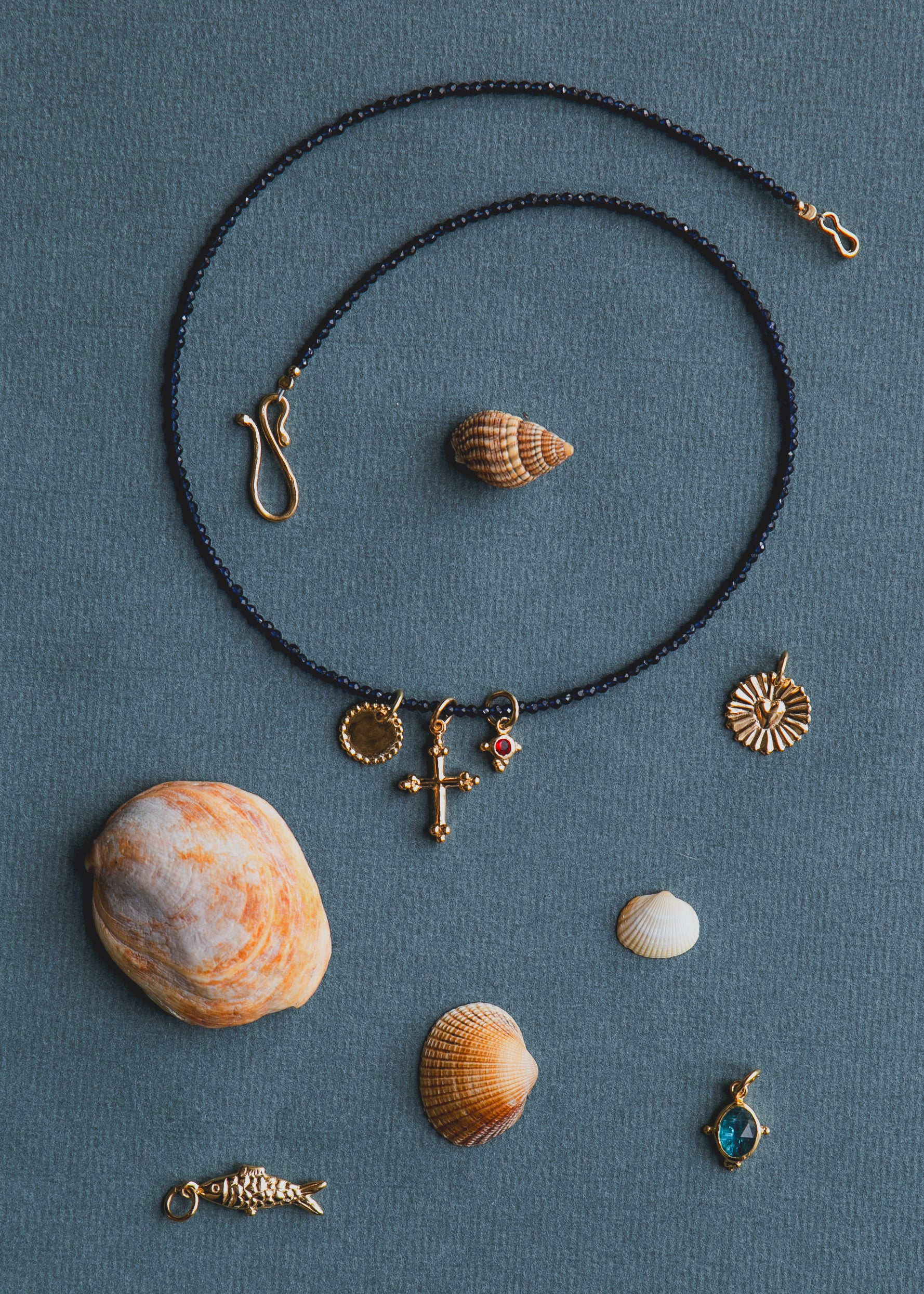 Collier en vermeil et perles saphir Talia