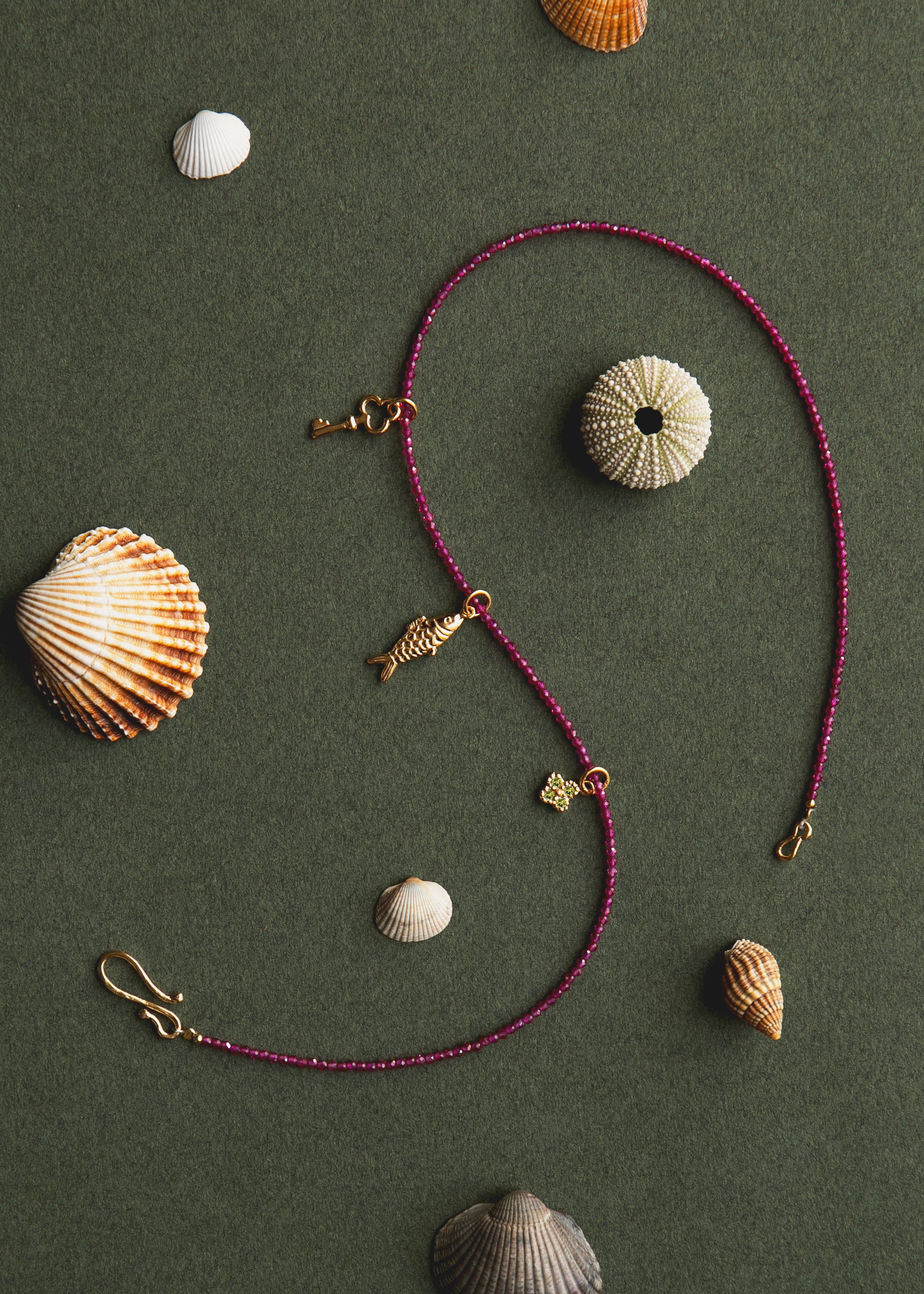Collier en vermeil et perles rubis Talia