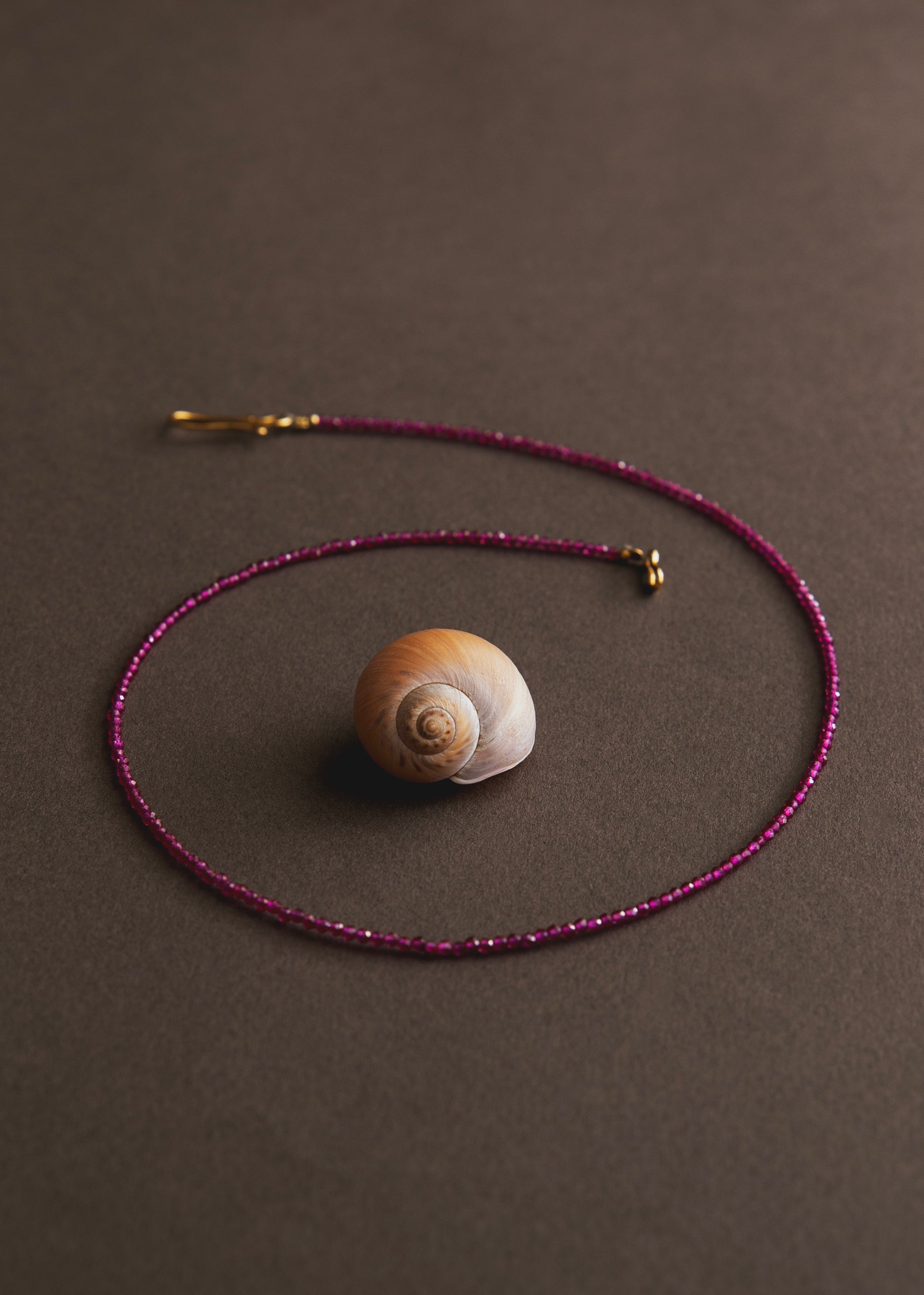 Collier en vermeil et perles rubis Talia
