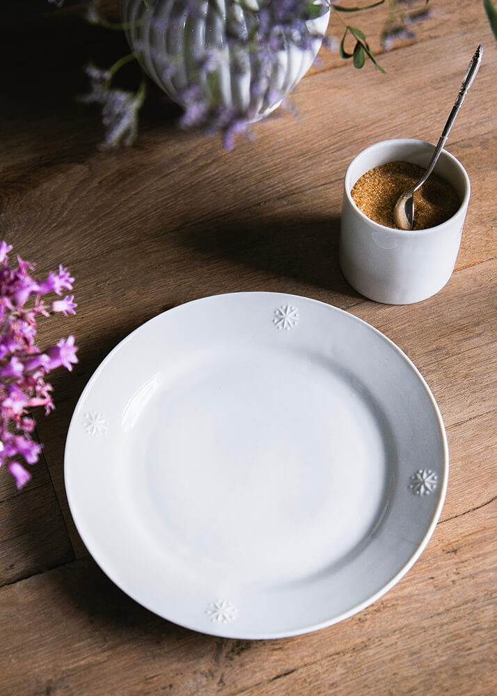 Assiette à dessert Etoile en porcelaine blanche