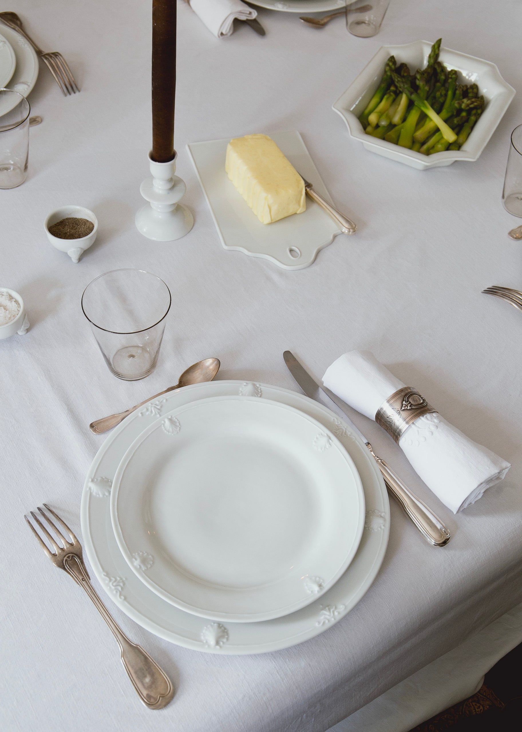 Saint Jacques dinner plate in white porcelain
