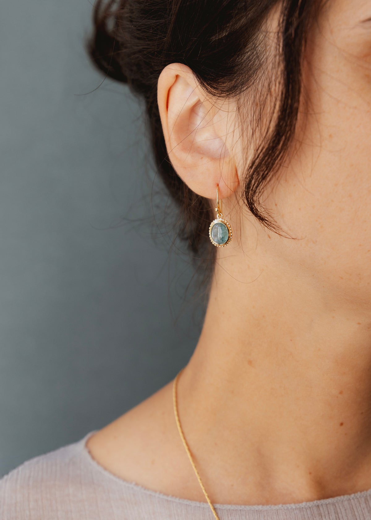 Boucles d'oreilles en vermeil et kyanite bleue Vera