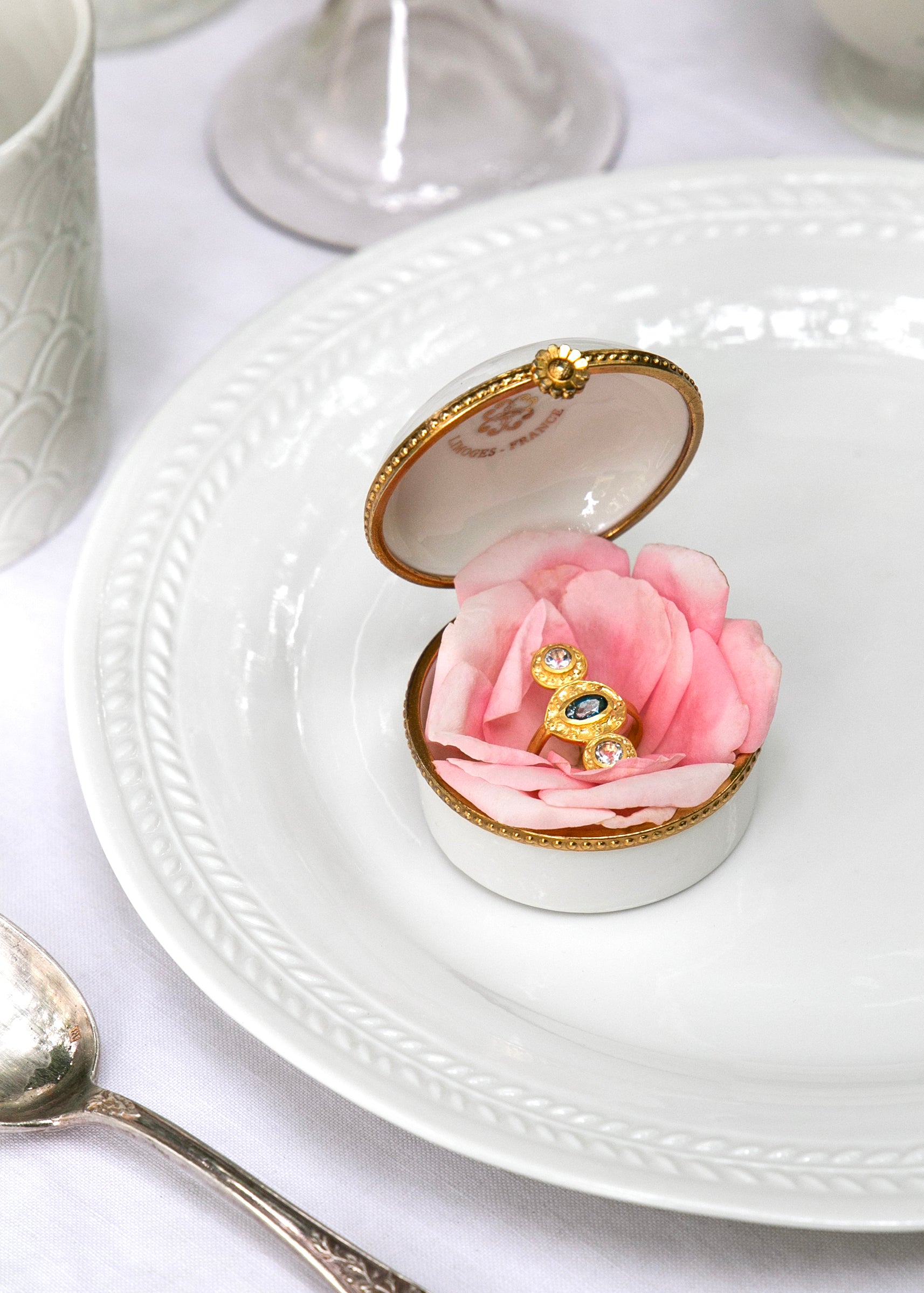 Silver-gilt and Topaz Adelaide ring