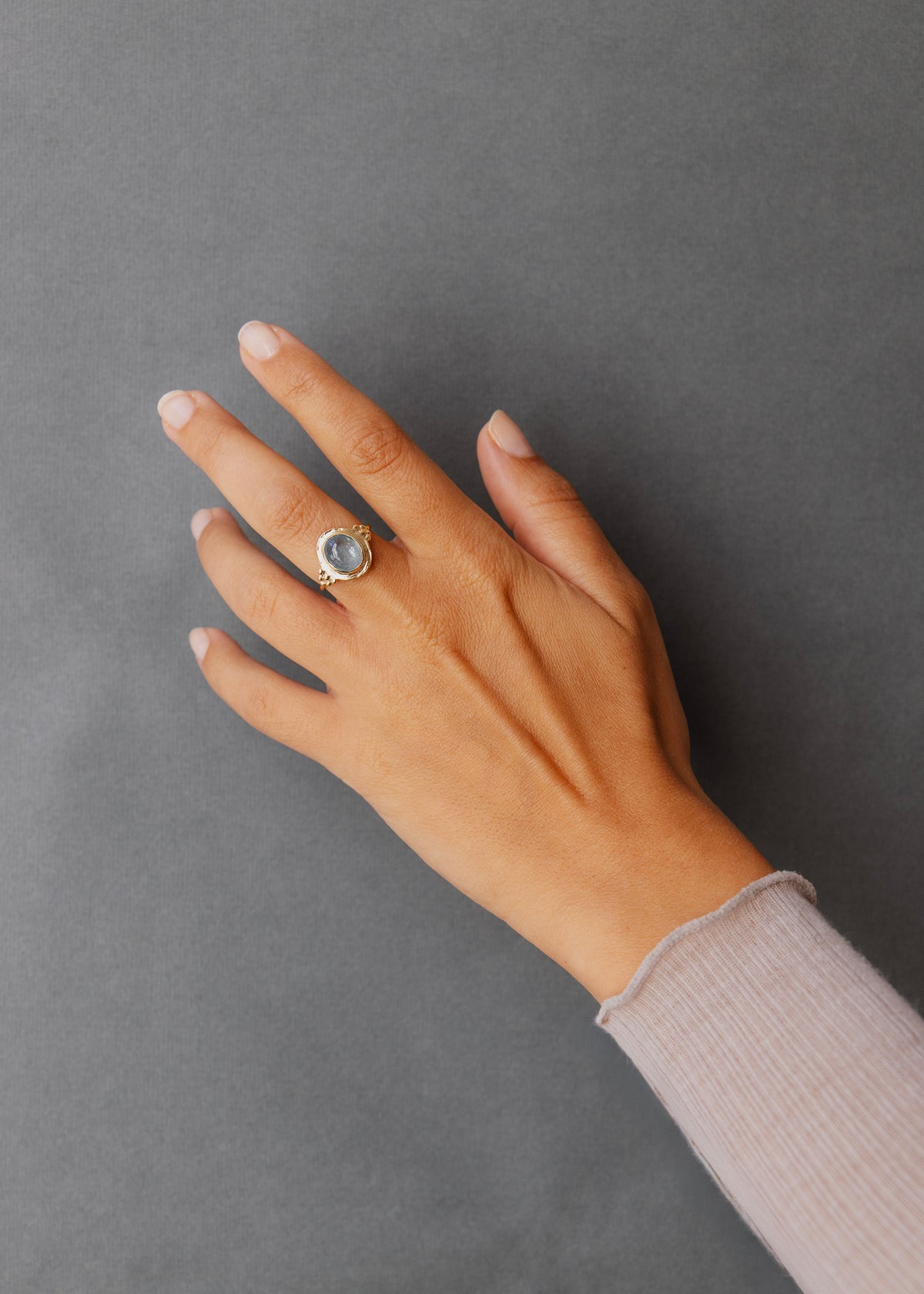 Vera Silver-gilt and blue kyanite ring