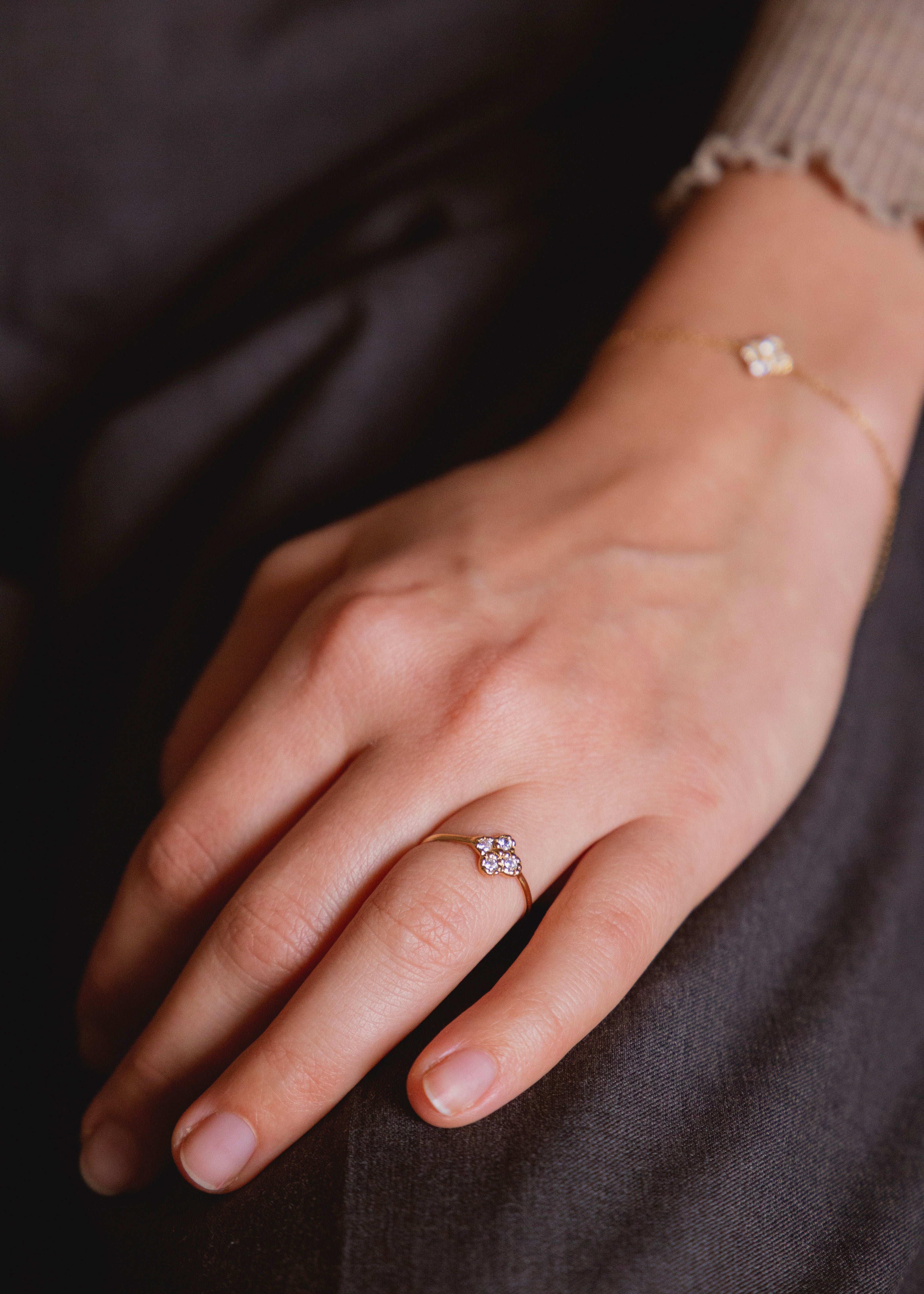 Bague en vermeil Zita blanche