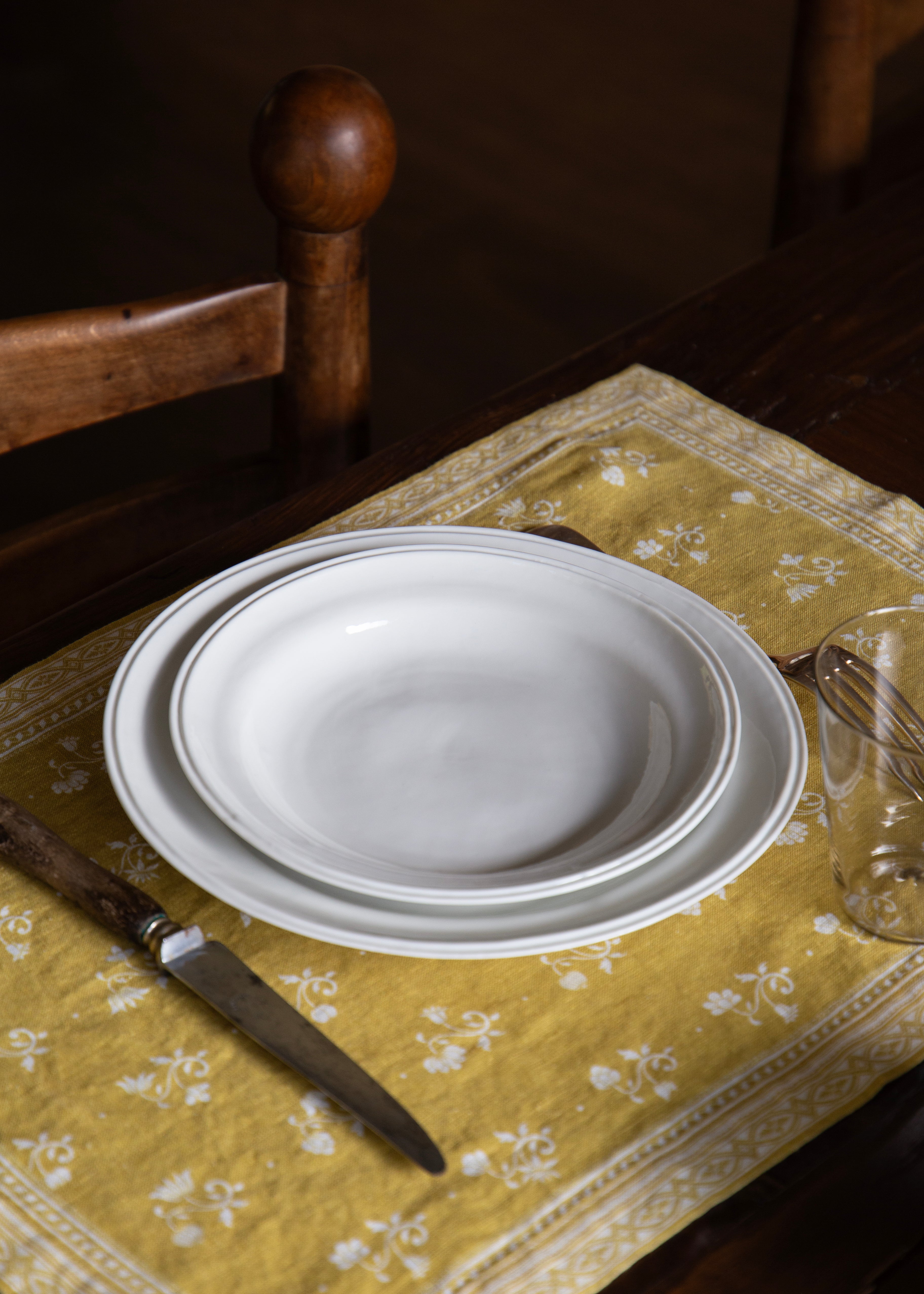 Bistrot white porcelain dessert plate