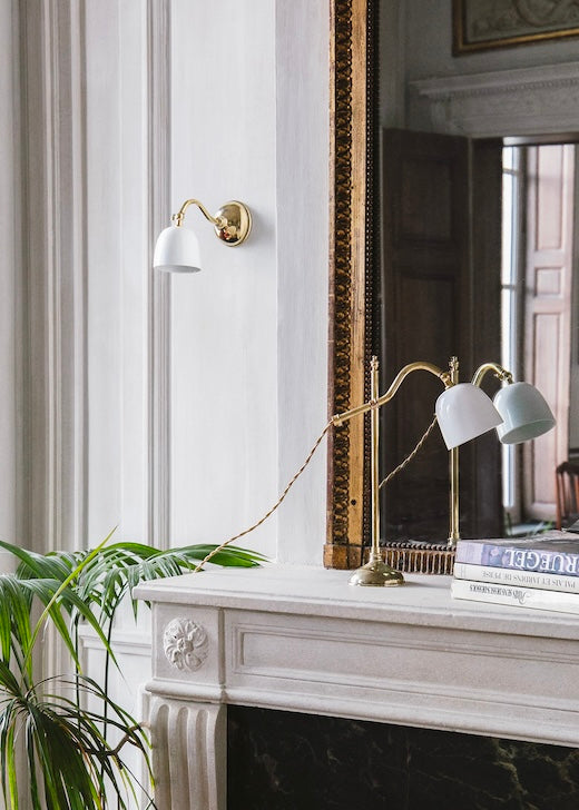 Lampe à poser en porcelaine et laiton massif Bonaparte