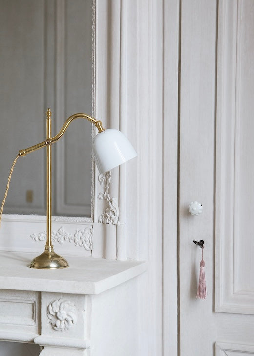 Lampe à poser en porcelaine et laiton massif Bonaparte