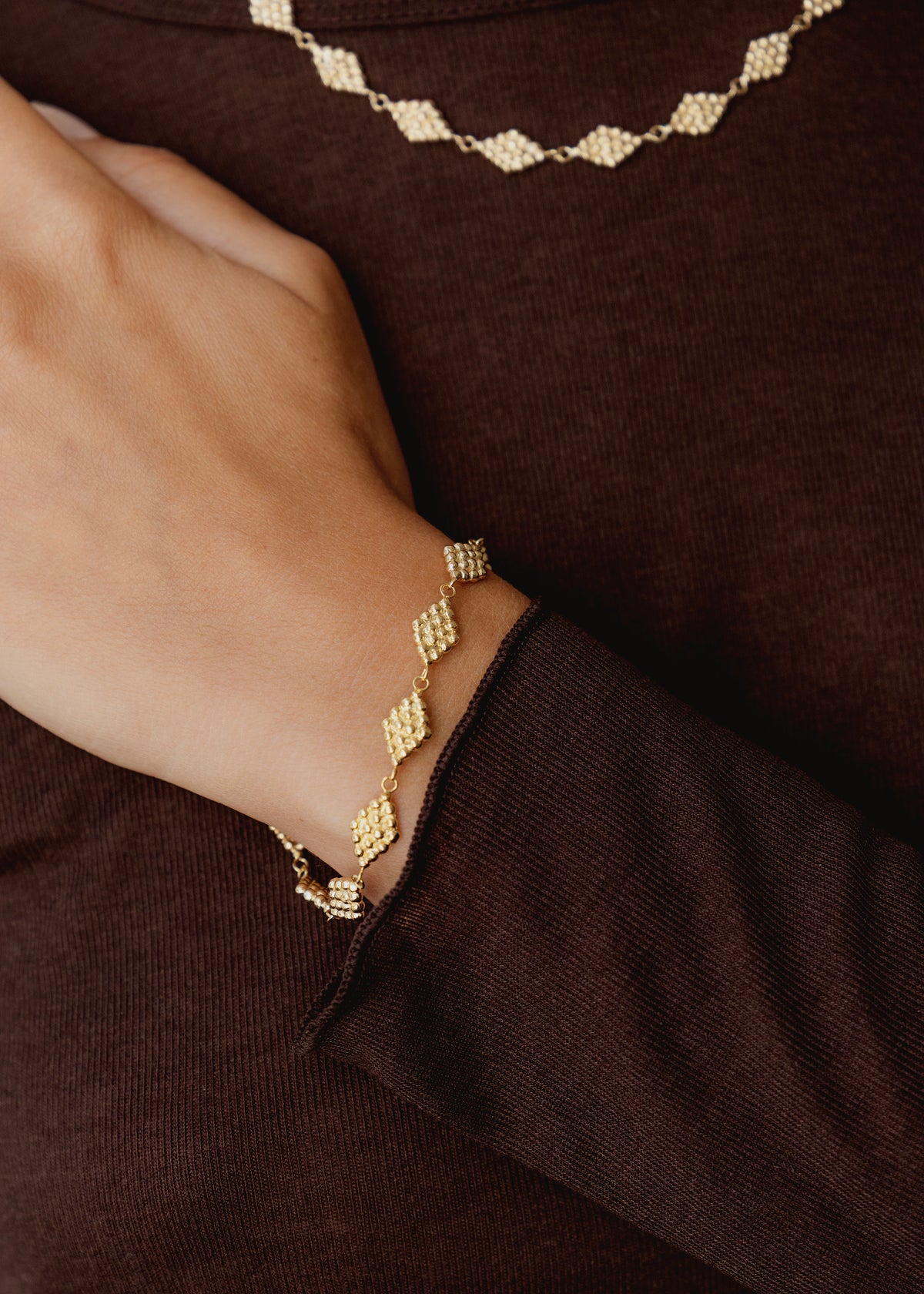 Bracelet en plaqué or Thalna