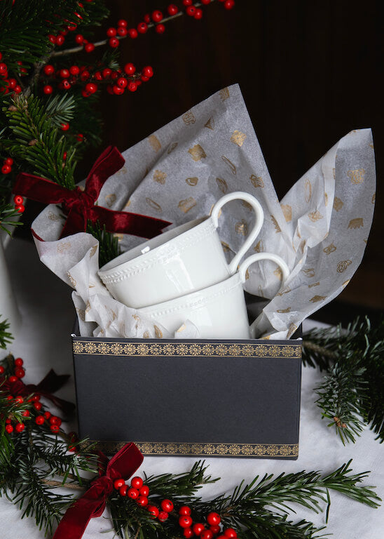 Coffret de tasses à déjeuner en porcelaine de Limoges