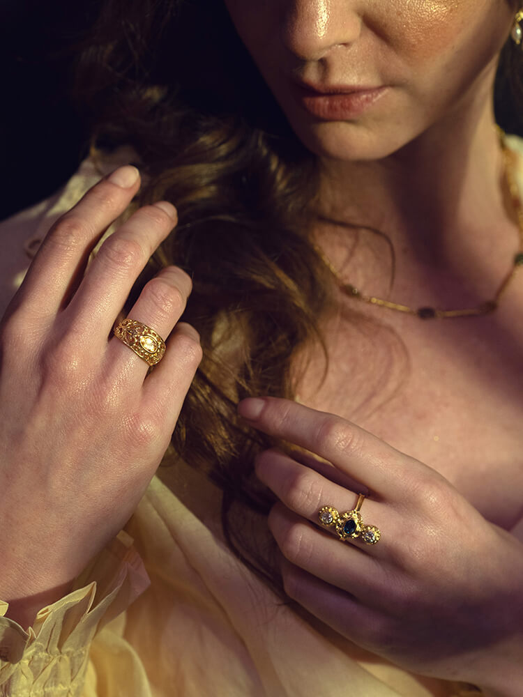 Danaé Silver-gilt and citrine ring