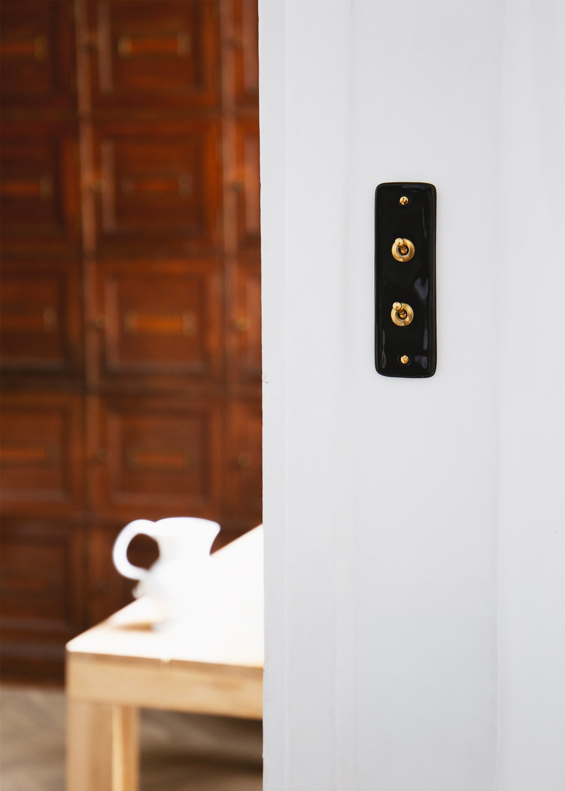 ADR x HI Double Brass Switch in Black Porcelain