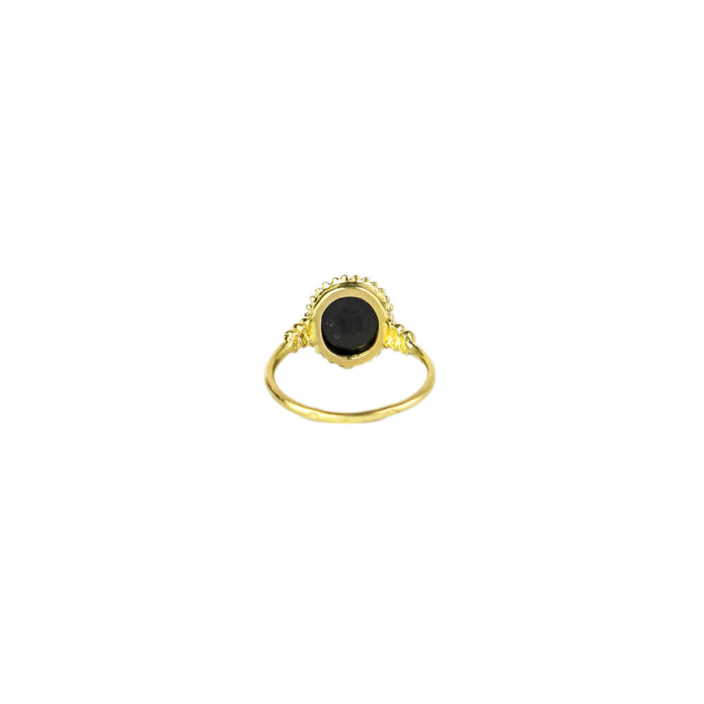 Fede 18-karat gold and black onyx intaglio ring