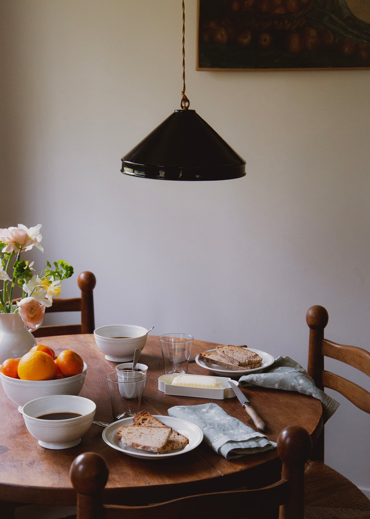 Grande suspension en porcelaine noire Behor