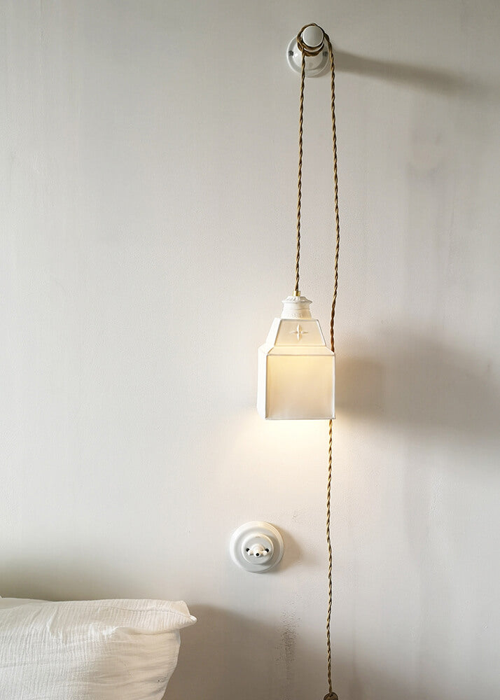 Paris white porcelain portable lamp