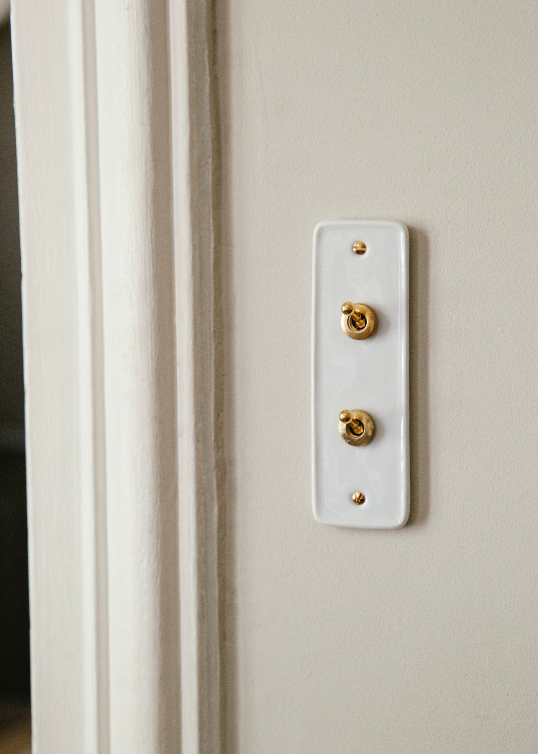 ADR x HI Double Brass Switch in White Porcelain