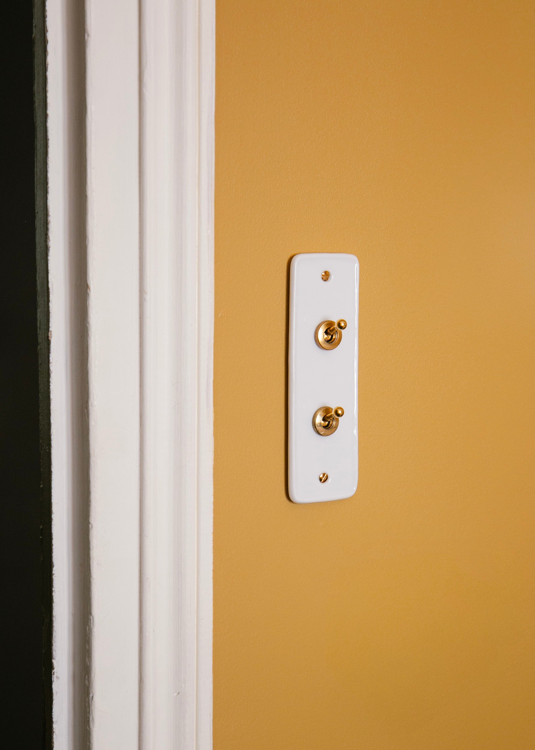 ADR x HI Double Brass Switch in White Porcelain