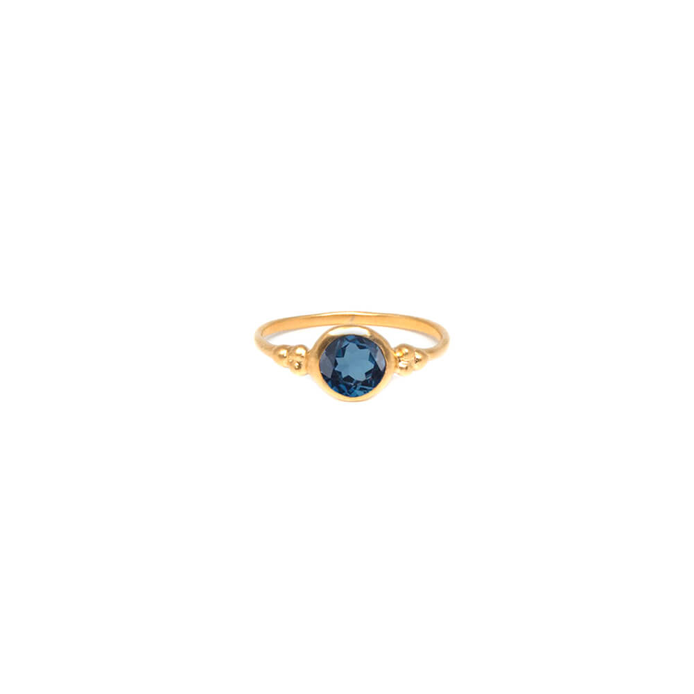 Joséphine Silver-gilt and blue London topaz ring