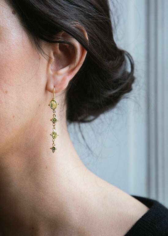 Léonie Silver-gilt and peridot earrings