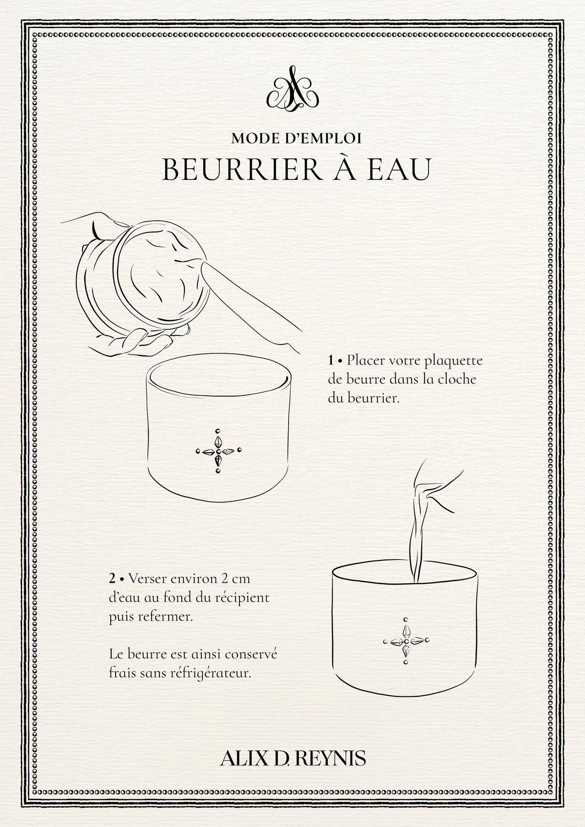 Lutèce French butter keeper in white porcelain