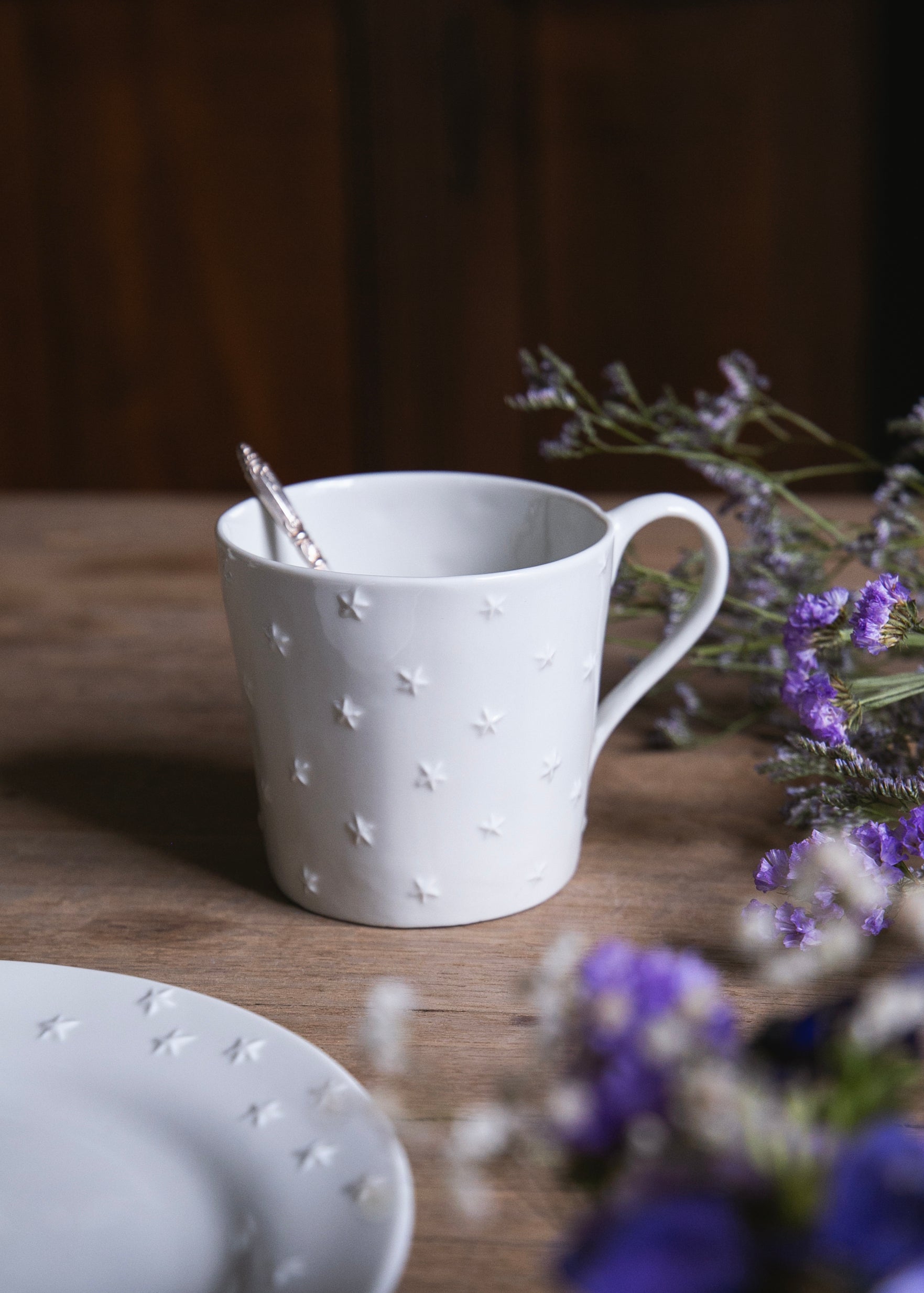 Ciel étoilé latte mug in white porcelain