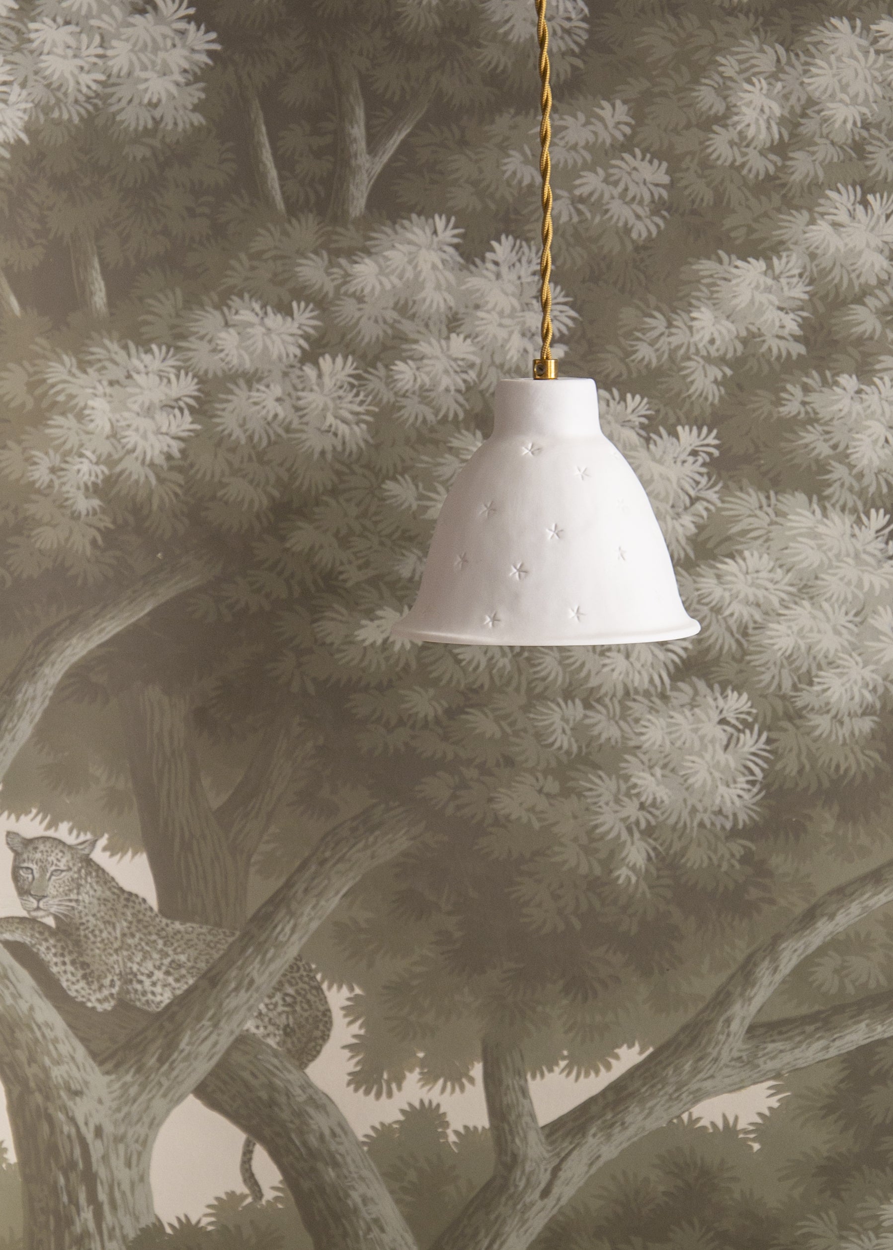 Nuit étoilée white porcelain portable lamp