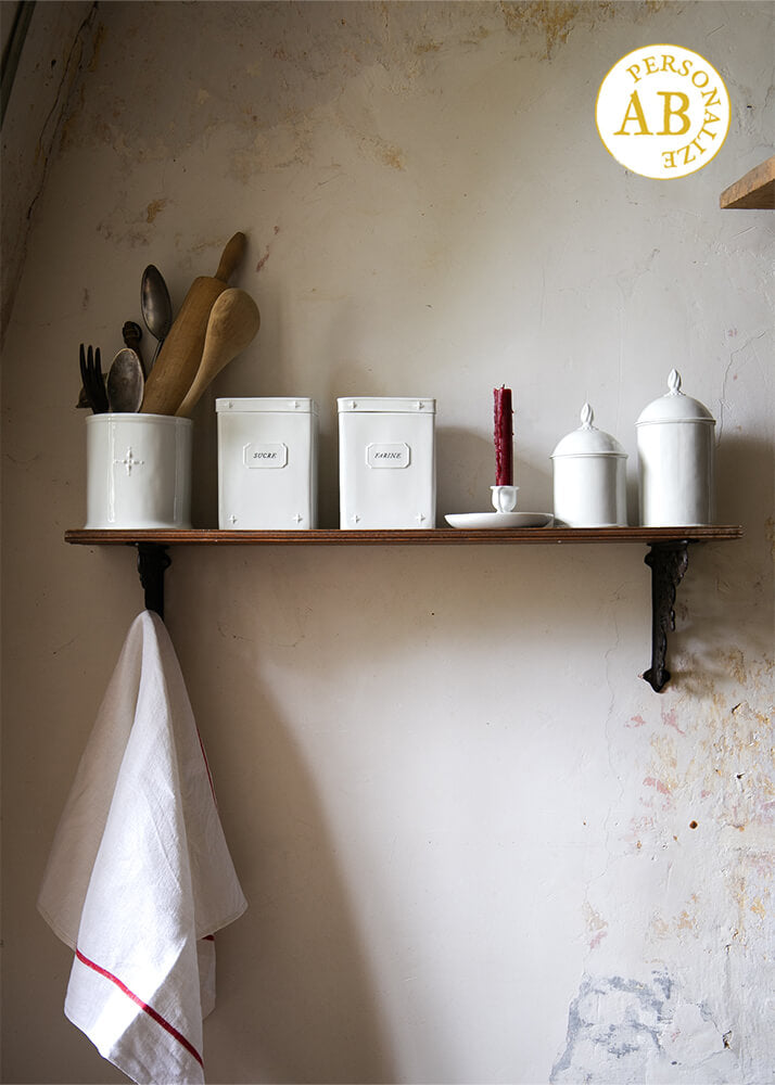 Simple large apothecary jar in white porcelain