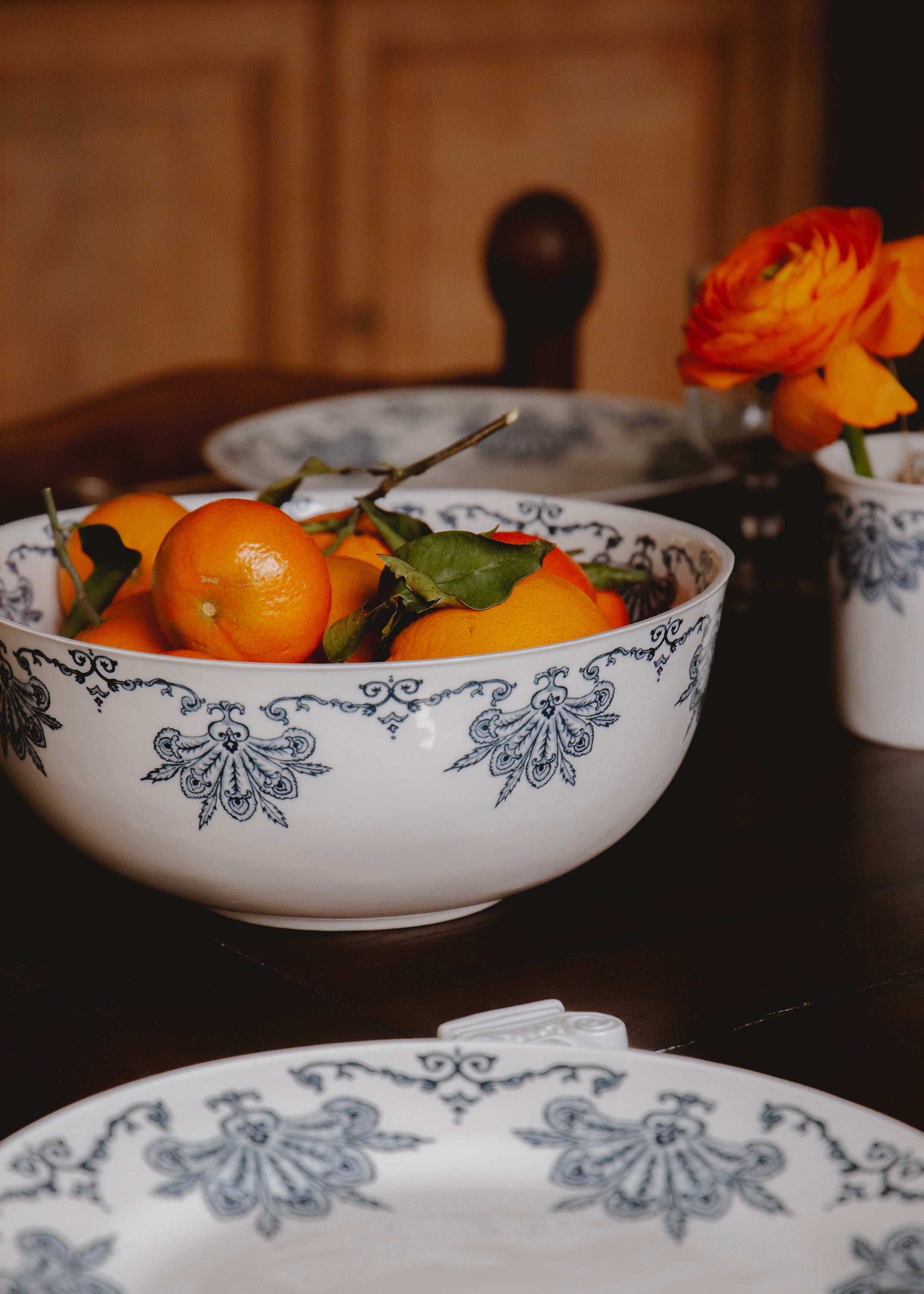 Saladier rond Plume en porcelaine blanche