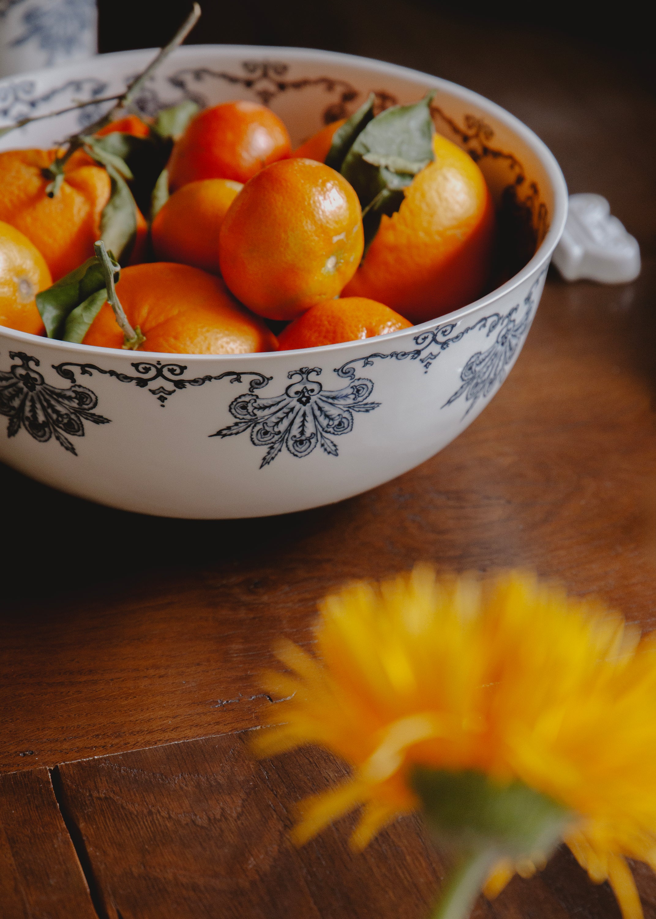 Saladier rond Plume en porcelaine blanche