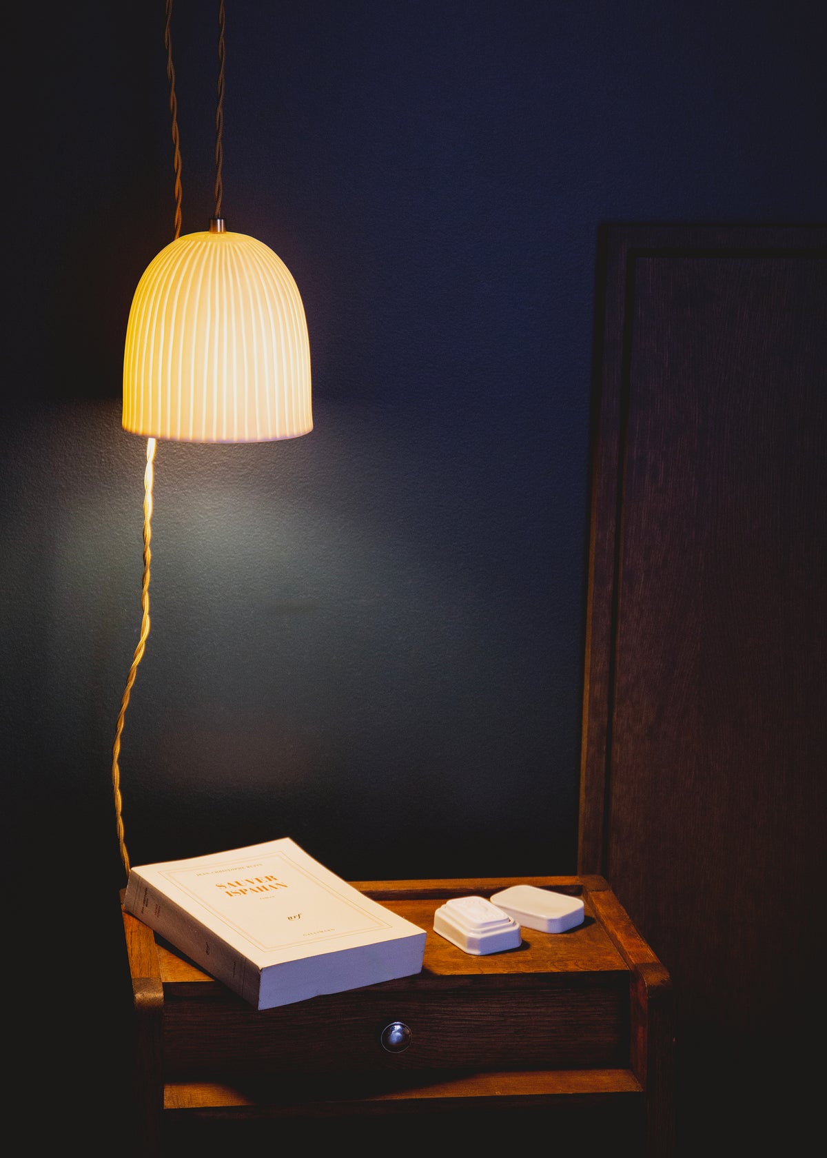 Corinthe portable lamp in white porcelain 
