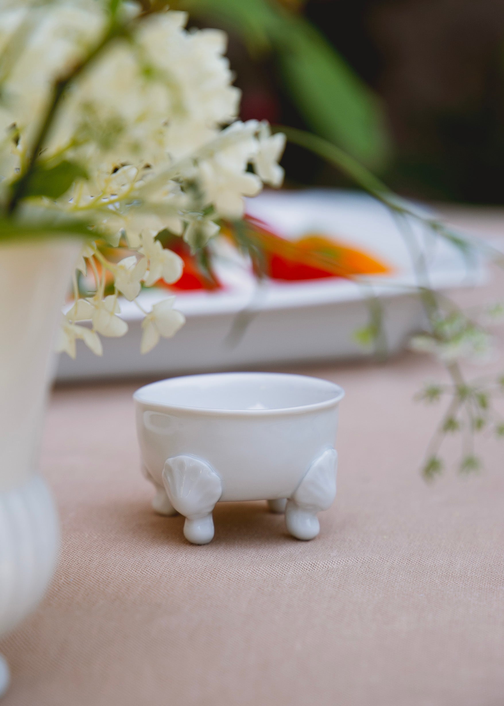 Saleron Saint Jacques en porcelaine blanche