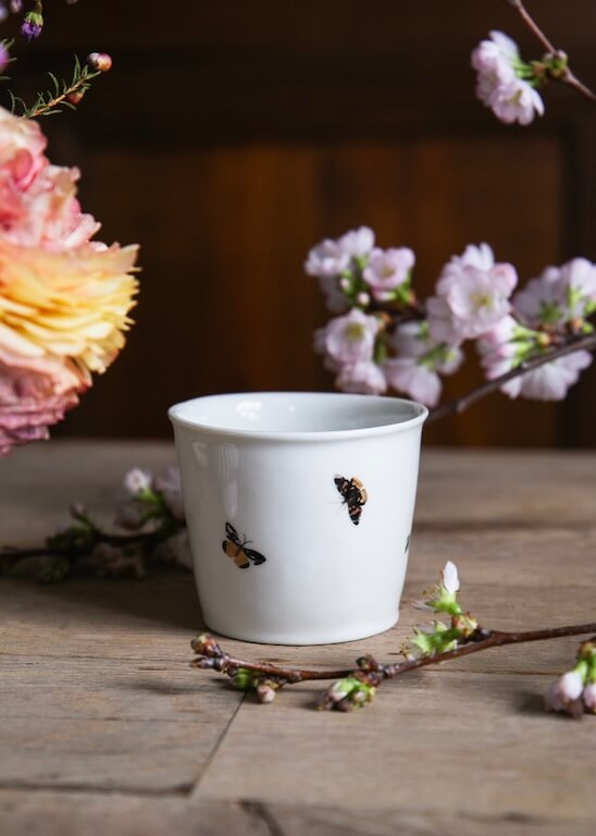 Coffret de 2 timbales à café Orsini en porcelaine blanche