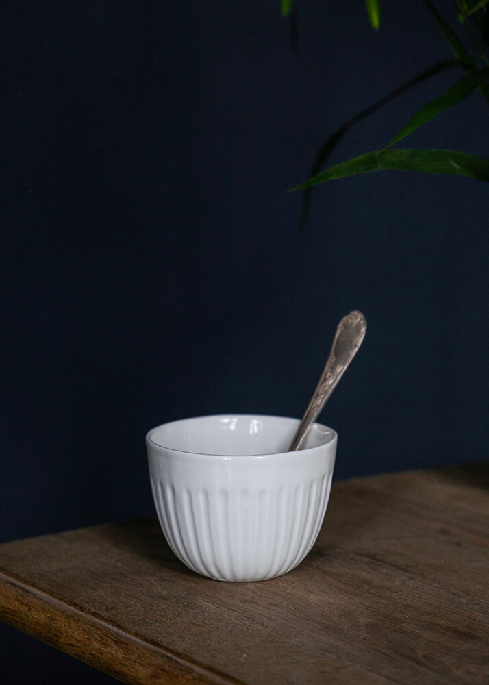 Corinth coffee tumbler in white porcelain