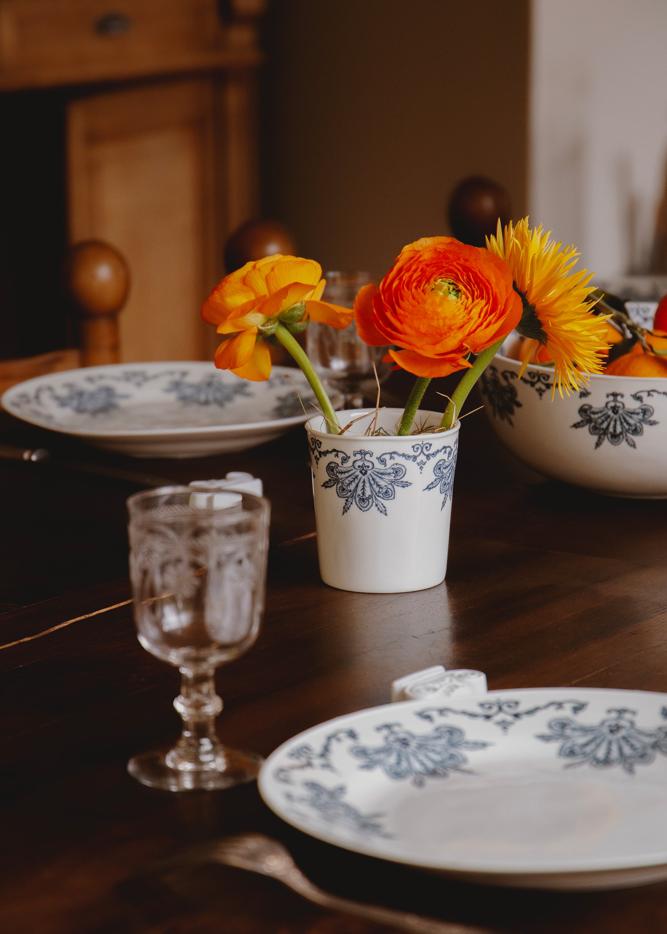 Timbale à latte Plume en porcelaine blanche