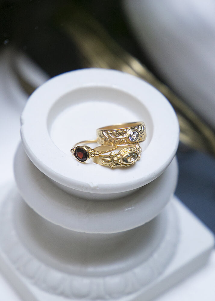 Joséphine Silver-gilt and garnet ring