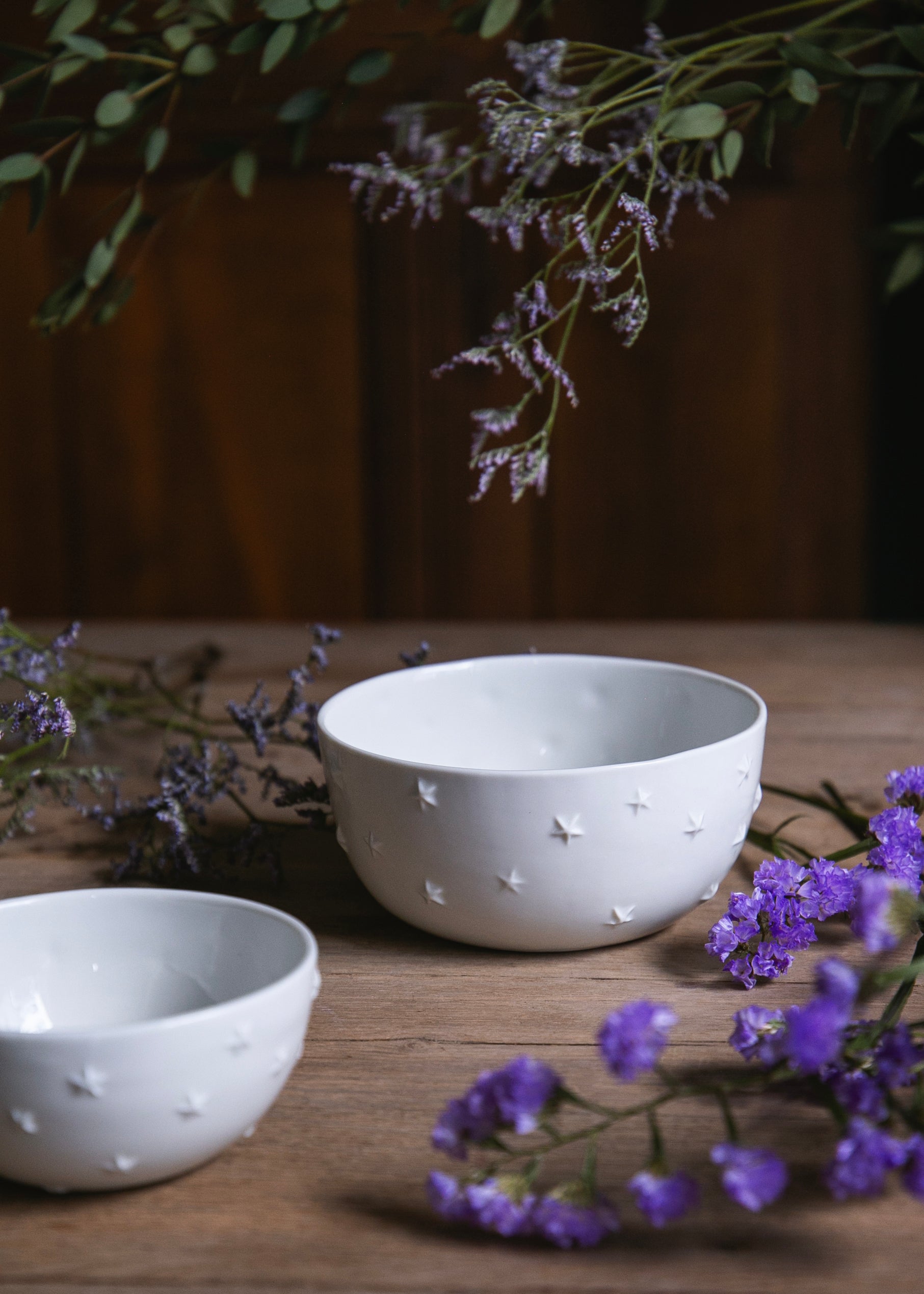 Ciel étoilé Bowl in white porcelain