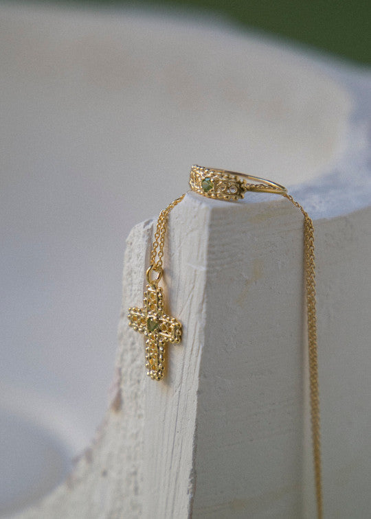 Jeanne Silver-gilt and peridot necklace