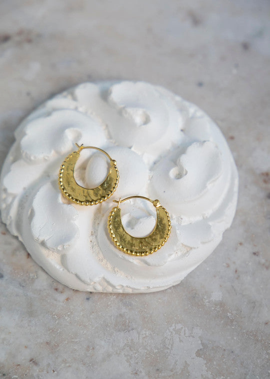 Moon Silver-gilt hoop earrings