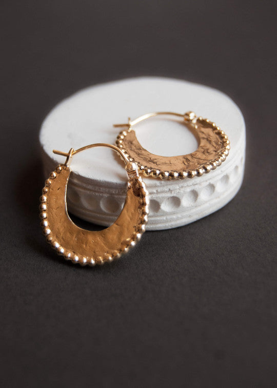 Moon Silver-gilt hoop earrings