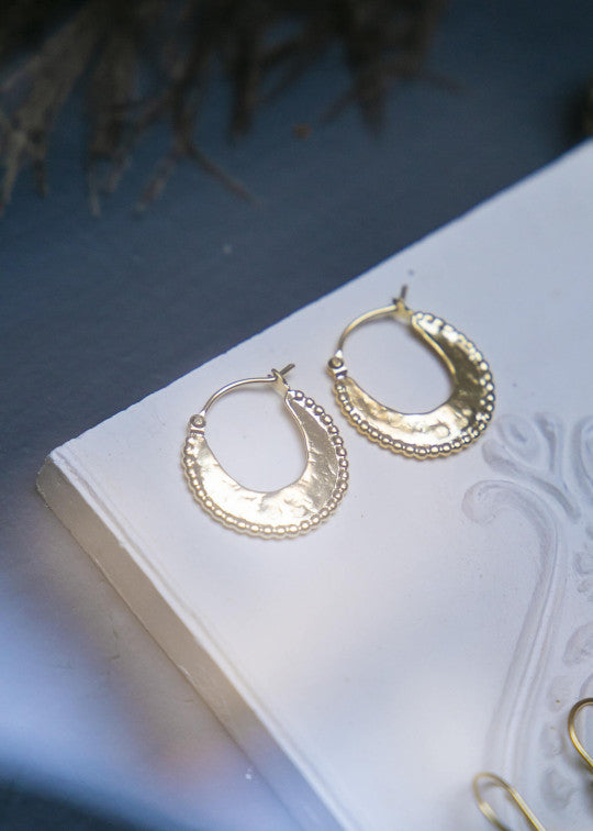 Moon Silver-gilt hoop earrings