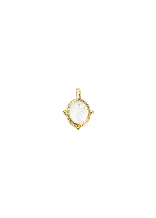 Minerva intaglio pendant in 18-carat gold and rock crystal