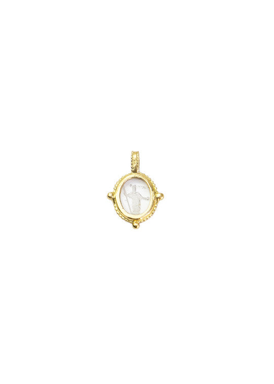 Minerva intaglio pendant in 18-carat gold and rock crystal