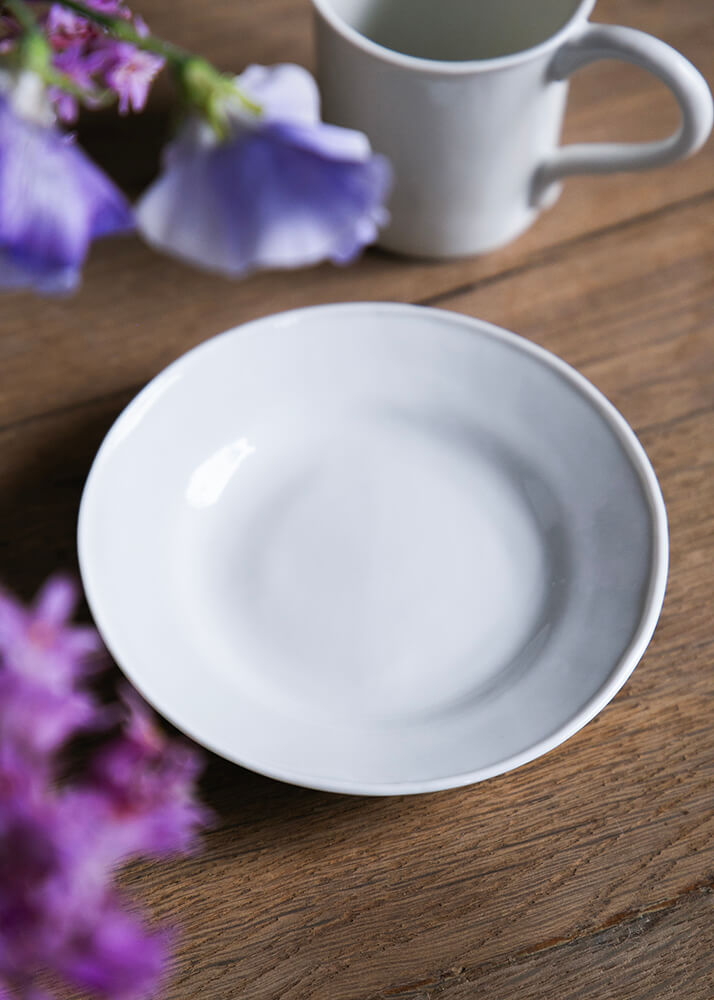 Simple litron coffee saucer in white porcelain